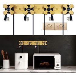 Cord Organizer for Appliances, Innovative Designed Bamboo Kitchen Appliance Cord Winder Cord Holder, Suitable for Mixer, Blender, Coffee Maker, Pressu