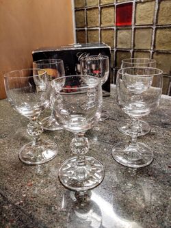 Vintage Bohemia Crystal Cordial Glasses