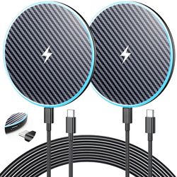 Wireless Charger for Samsung 2Pack 6FT 15W Samsung Magnetic Wireless Charger Fast Charging Pad for Samsung Galaxy S25 Ultra/S24/S23/S22/S21/Z Google P