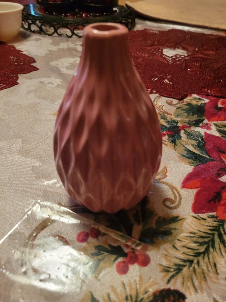 Small Vintage Pink Ceramic Vase