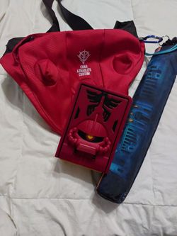 Gundam TCG chars zaku red deck box and small shoulder bag "armor "