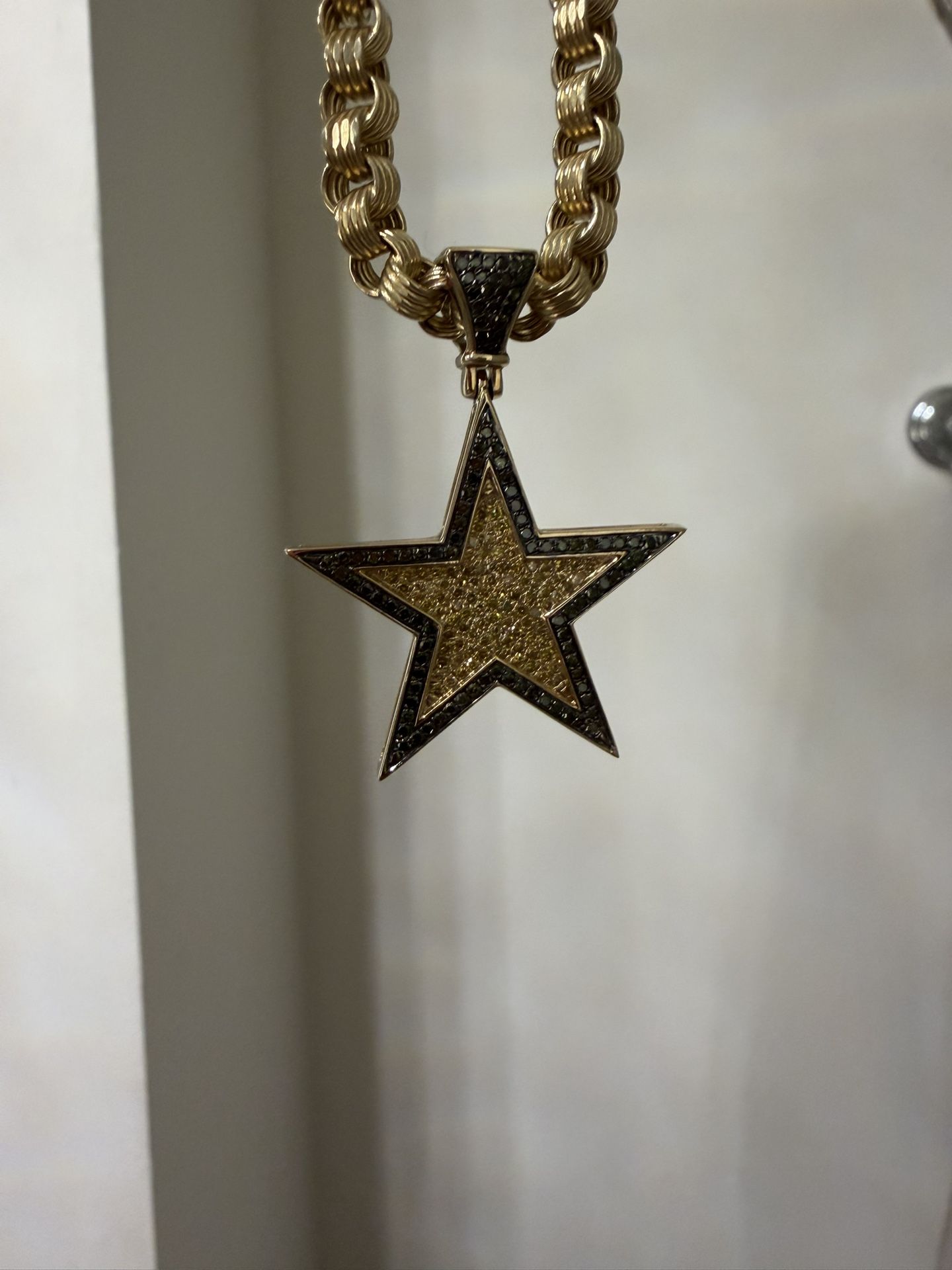 10k Gold Diamond Star Pendant