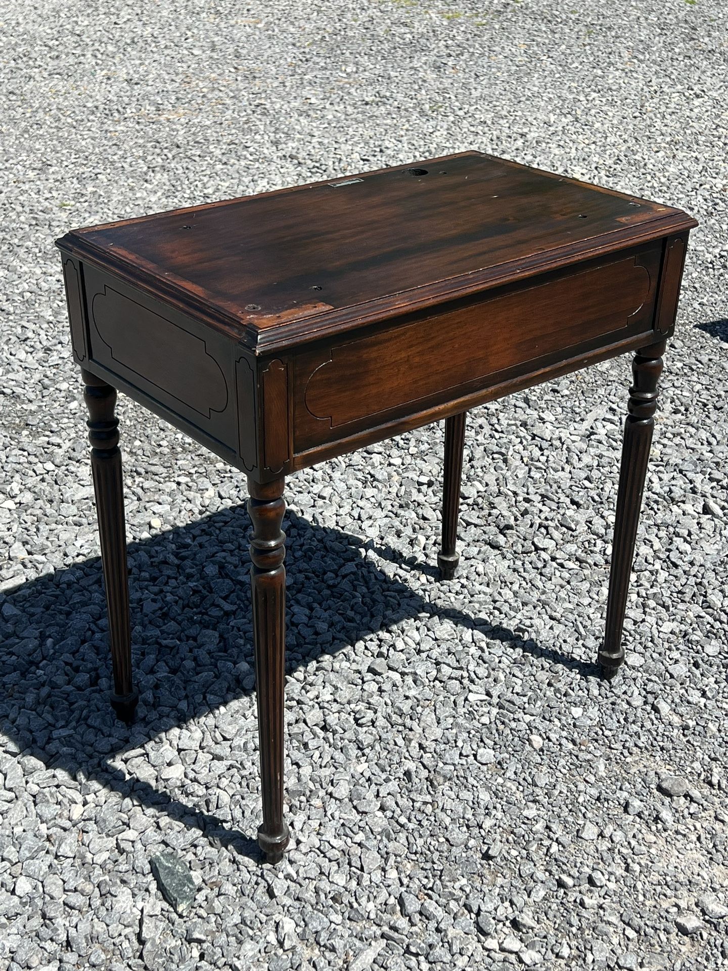 Vintage Wooden Flip Top Desk - Stand - Table 