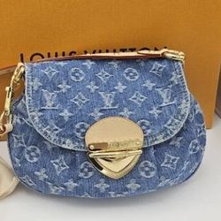 Louis Vuitton blue denim bag