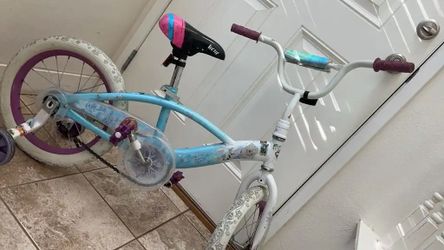 Disney Elsa Frozen Bike, 16" Wheels, Ages 4+, Training Wheels