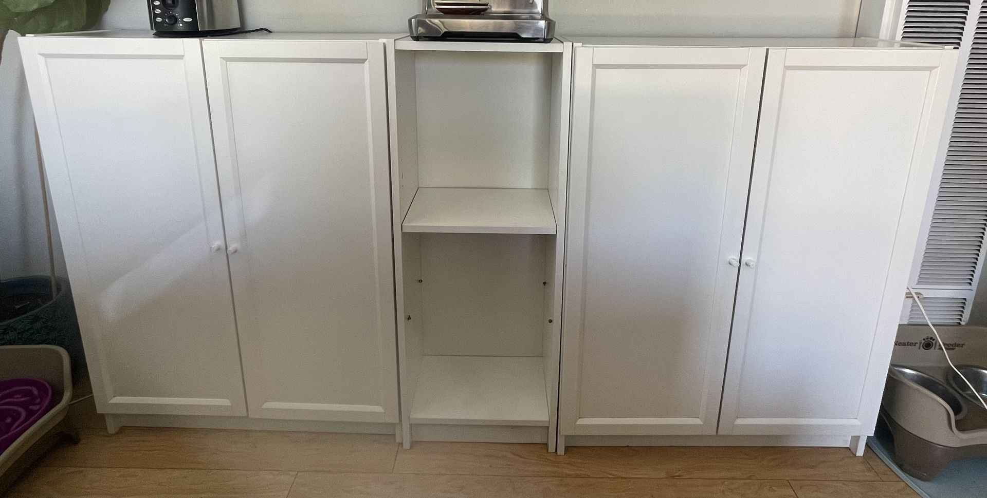 White Storage Cabinet Set Ikea 3 pieces