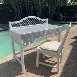 Henry Link Vintage Rattan Desk  