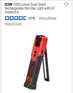 ICON 1000 Lumen Rechargeable Slim Bar Work Light