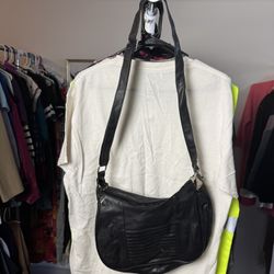 Black Leather Shoulder Bag $3