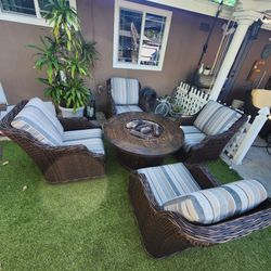 High end fire pit patio set/ Outdoor Furniture/ Conversation Set