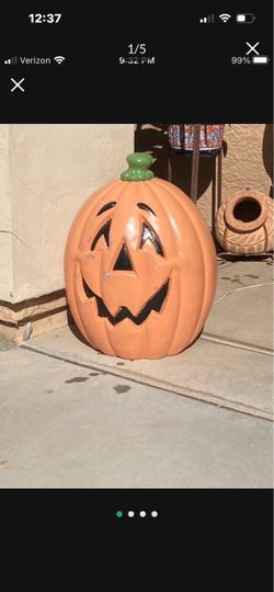 Halloween Vintage Blow mold Pumpkin