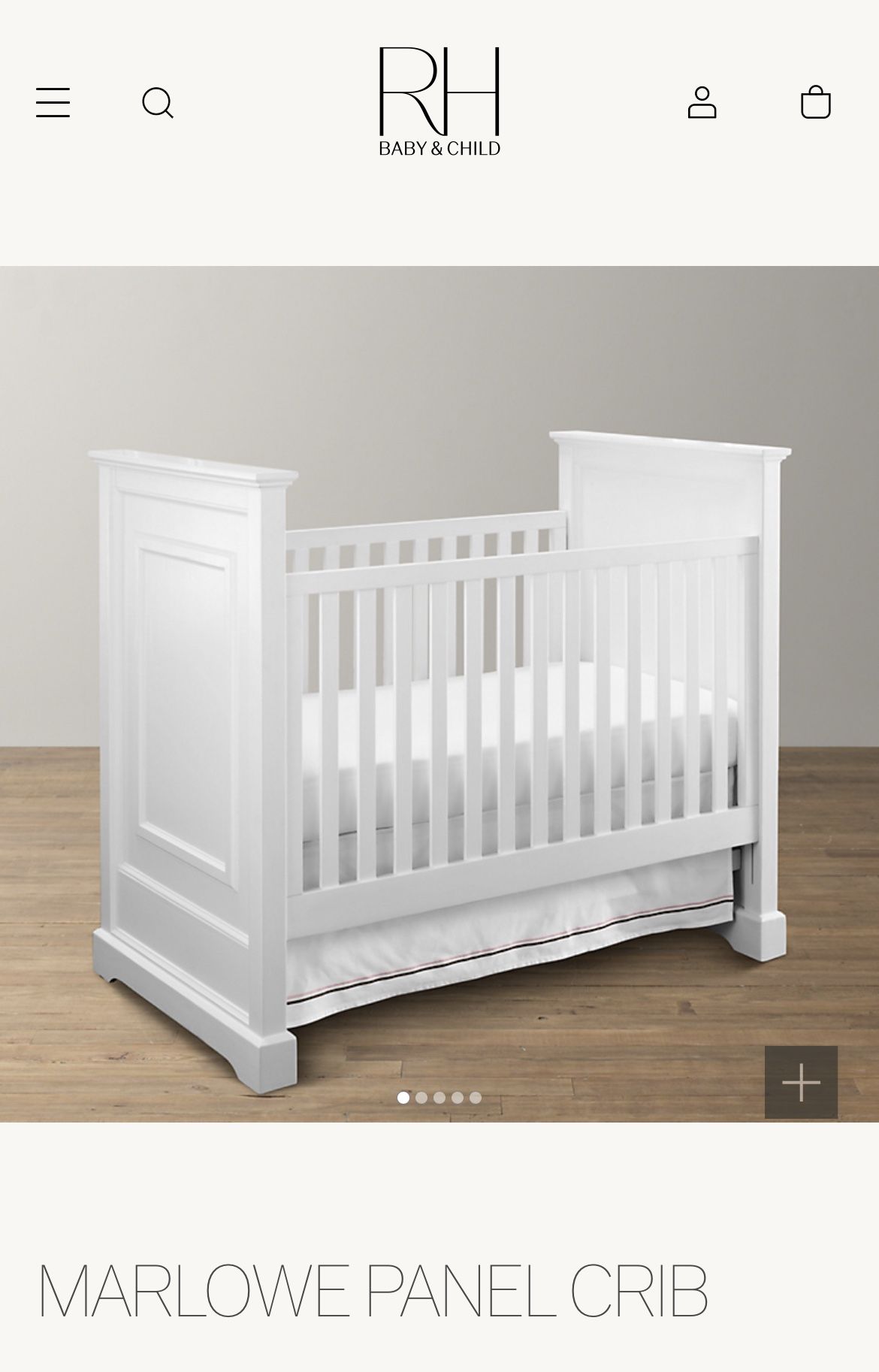 Restoration Hardware Marlowe Crib + Toddler Bed Conversion kit