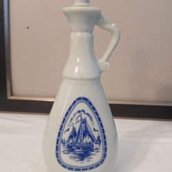 Vintage 1963 JIM BEAM Whiskey Decanter - Milk Glass