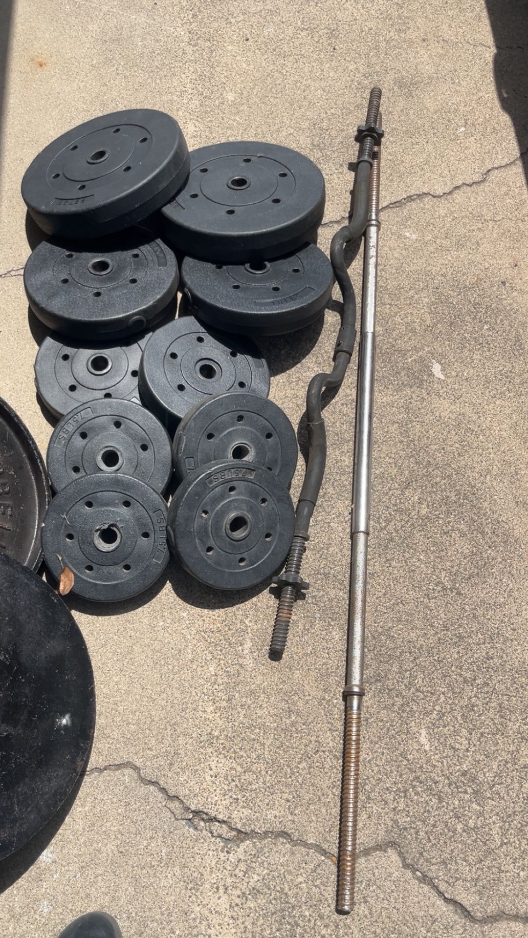Vinyl Weights With Barbells