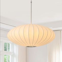 0324: New 20" Lantern Pendant Lights Japanese Wabi Sabi Chandelier
White Saucer Bubble Chandeliers Silk Pendant Light Fixtures for Living Room Dining 