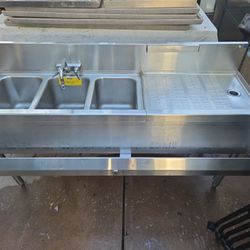 Triple Sink / Dry Rack Top / Speed Rail / Knife Mag.