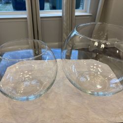Set of Two Sized Glass Bowls