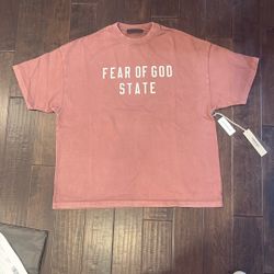 Essentials Fear Of God State T-Shirt Red