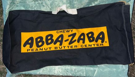 Rare Vintage Abba-Zaba Candy Promotional Canvas Drawstring Duffle Bag