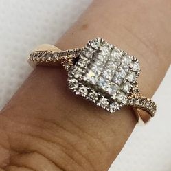 Rose Gold Wedding Ring 10k Size 7 1/2 Carat 
