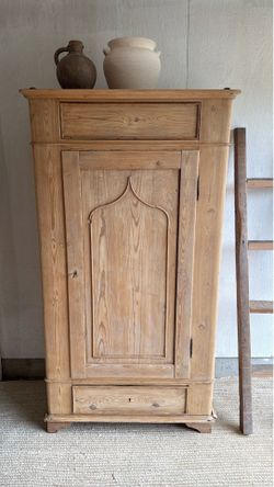 Antique European pine wardrobe, cupboard