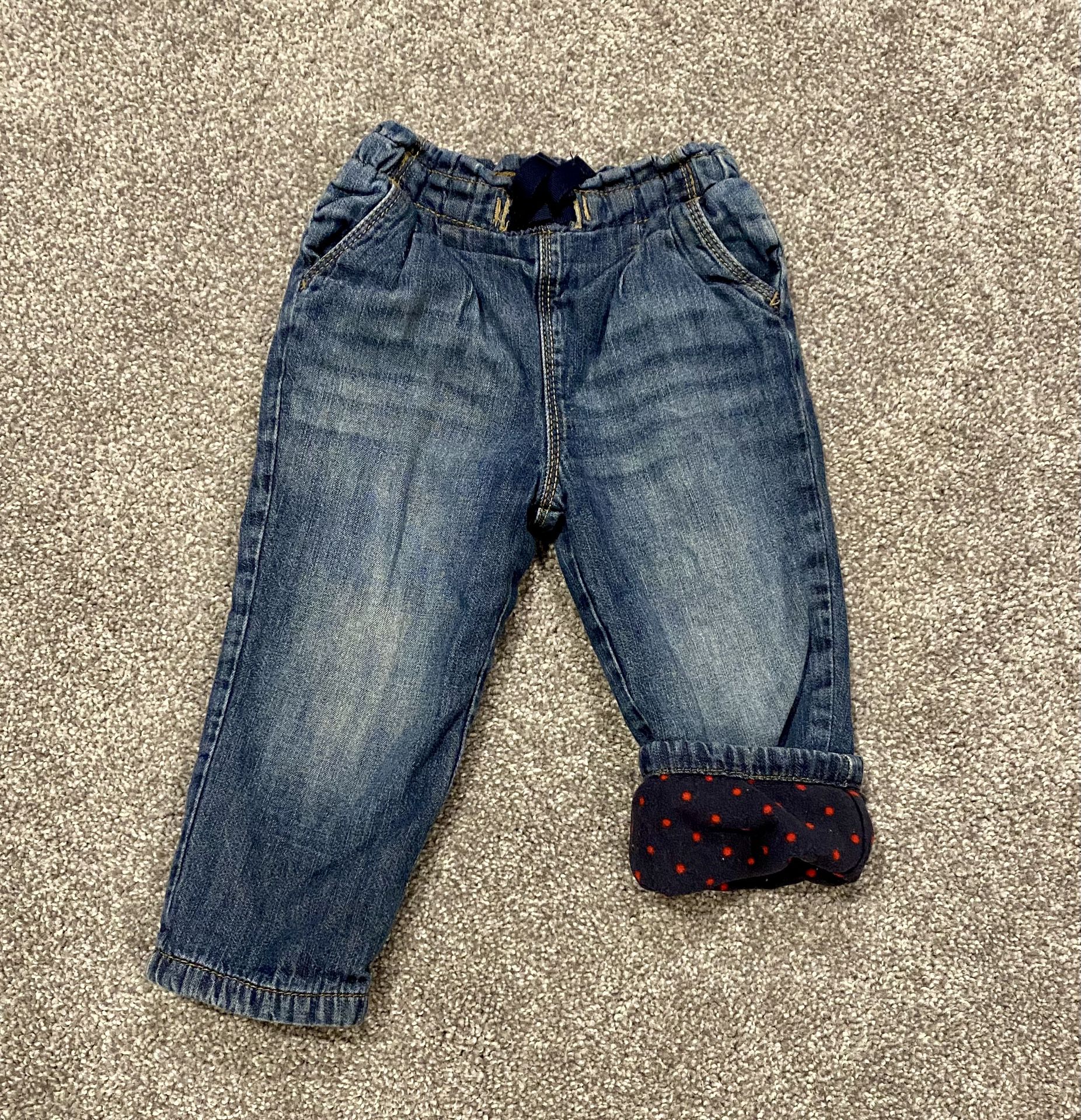 Oshkosh B’Gosh Girls Fleece Lined Jeans - Size 12-18 Months