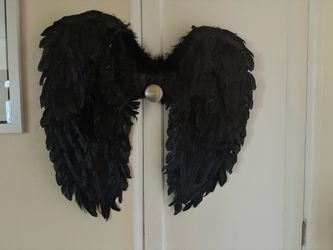 Large Black Feather Angel Wings Costume