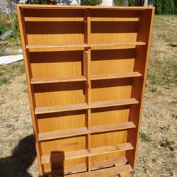 Wide Media Shelves Golden Oak