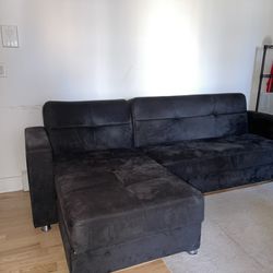 3 Seater Black Sectional (extremely loved) 