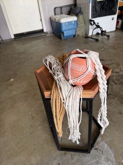 Macramé Plant Hangers + Decorative Pot – $25