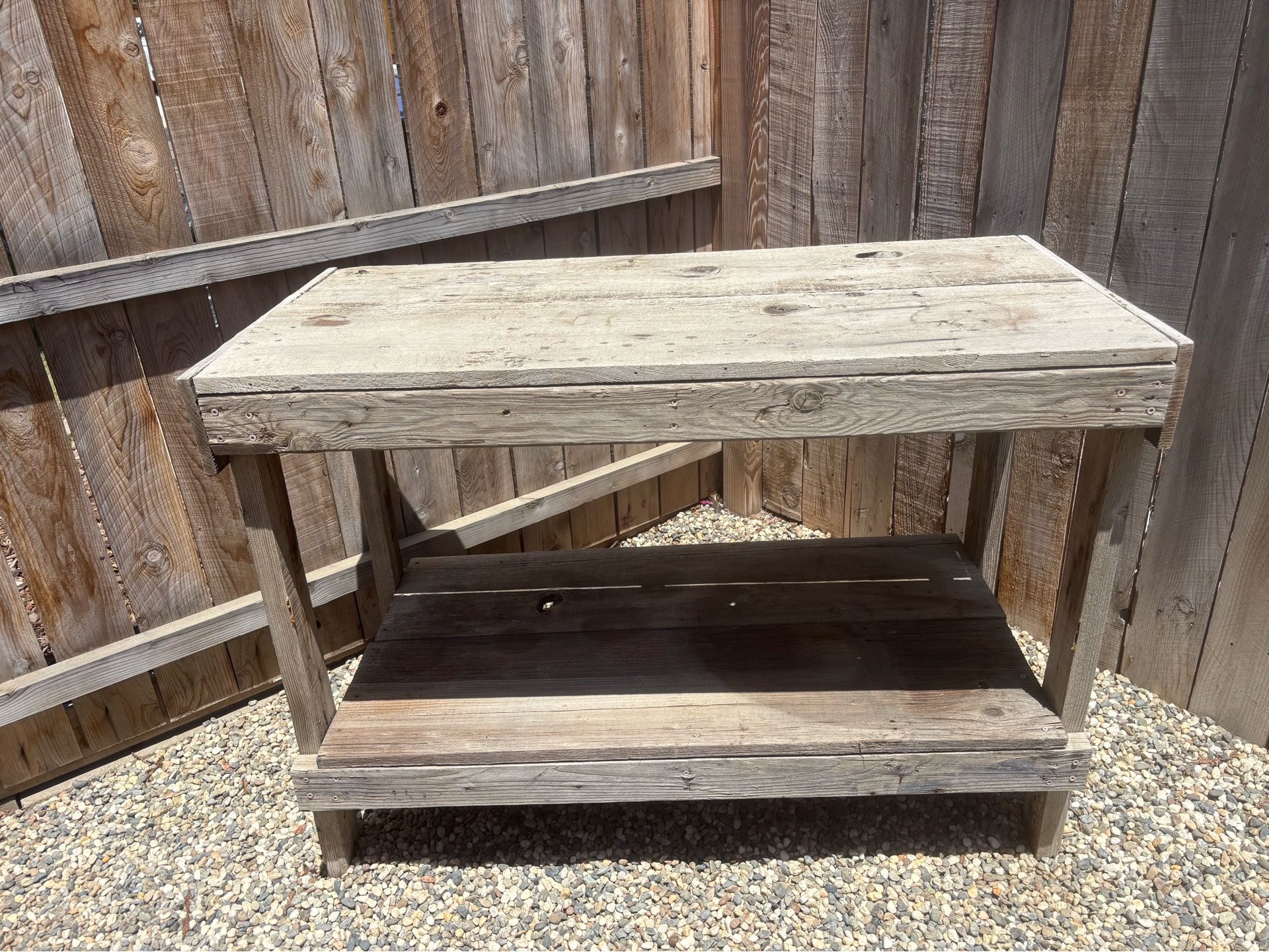 Rustic wooden potting bench/Outdoor work table