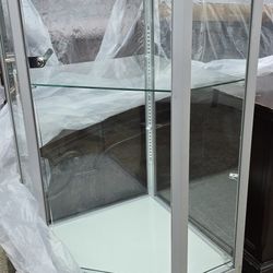 Silver Glass Corner Display