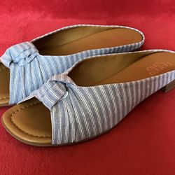 FRANCO SARTO AYLEEN BLUE WHITE STRIPE FLATS COMFORT WOMENS SHOES Size 11 ‼️ The ONLY 1 You Can Find ‼️
