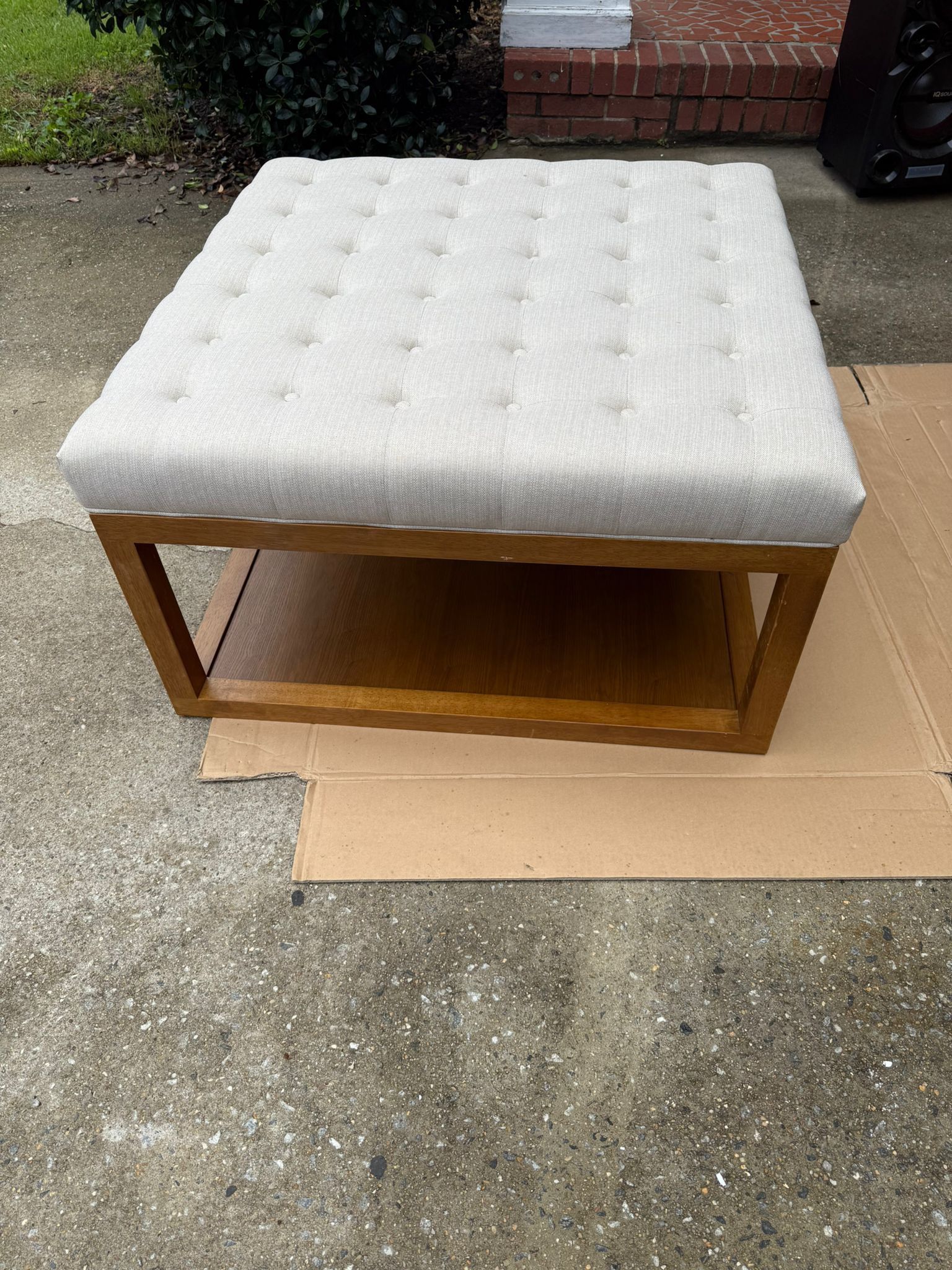 Alvere Cocktail Ottoman Walnut - Baxton Studio