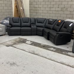 Gray Breathable Air Leather Power Recliner