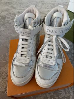 Louis Vuitton White & Silver High-Top Sneakers – Size 7