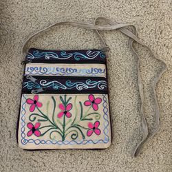 Embroidered Cross Body Bag