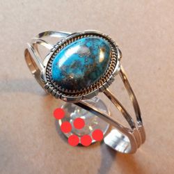 $150! Awesome Sterling Silver Turquoise Navajo Made Bracelet 