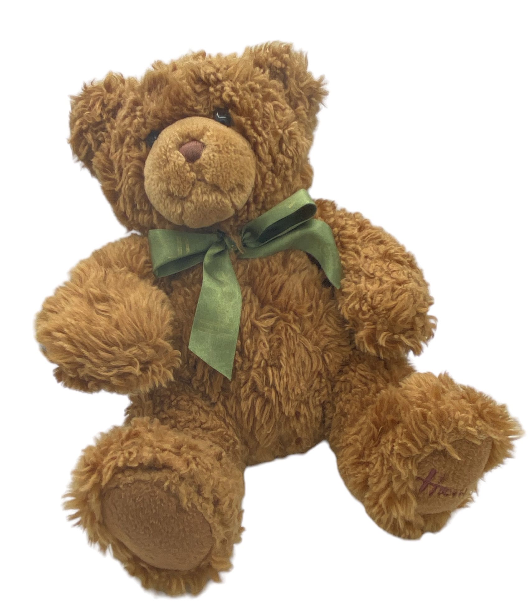 Harrods Freddie Teddy Bear - Brown with Green Ribbon