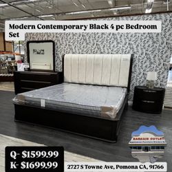 Modern Contemporary 4 Pc Bedroom Set 