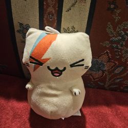 CLEPTOCATS DAVID BOWIE ORANGE BLUE LIGHTNING BOLT SOFT PLUSH ANIMAL TOY APROX 7"INCHES PRE-OWNED