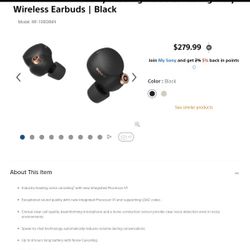 WF-1000XM4 Industry Leading Noise Canceling Truly Wireless Earbuds | Black