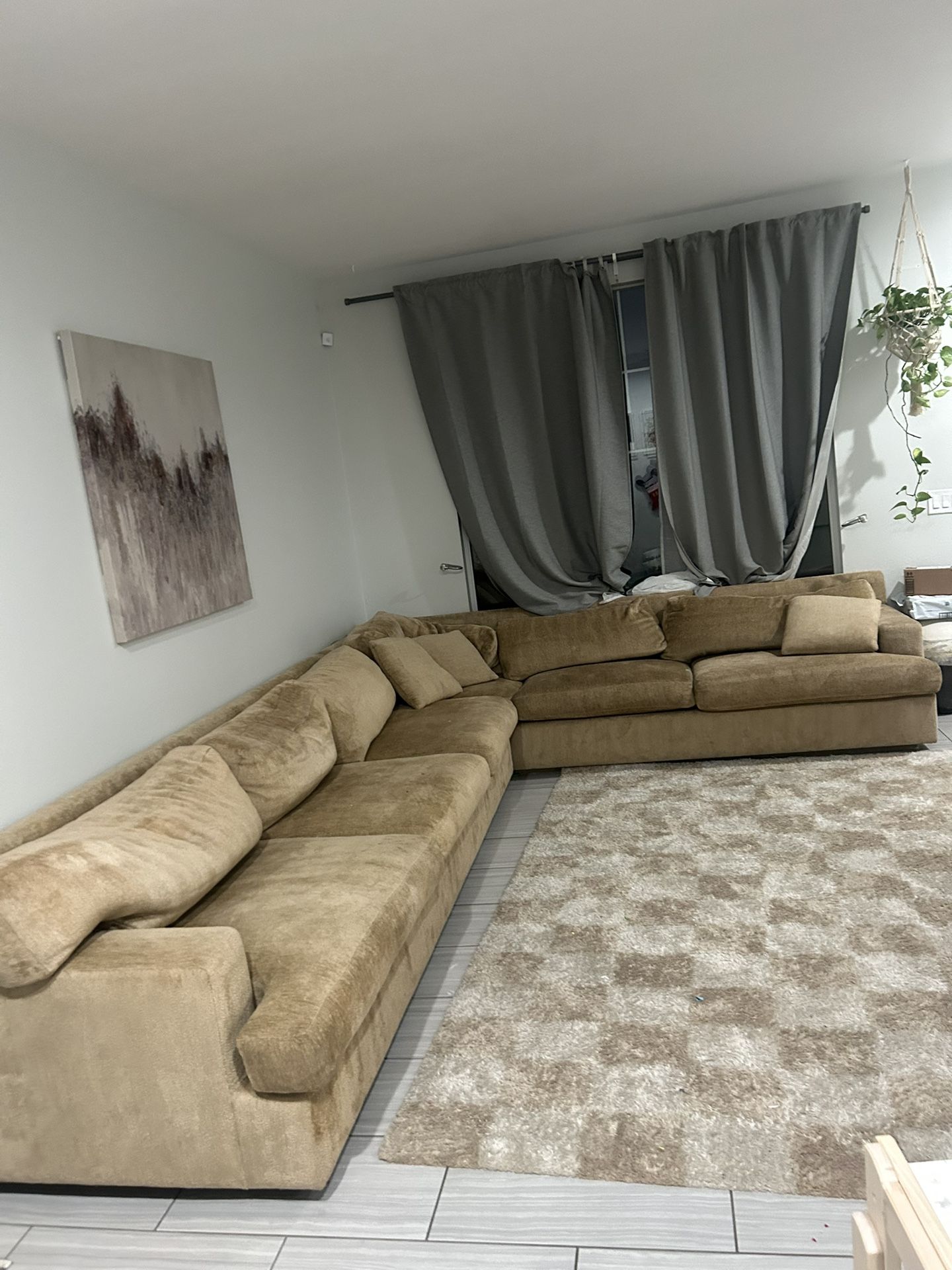 Brown Feather Living Room