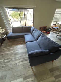 Navy Blue Jollene Sectional Sofa (Macy’s)