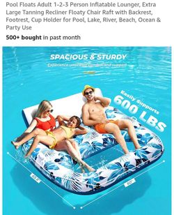 NEW INFLATABLE LOUNGER FOR UP TO 3 PERSON