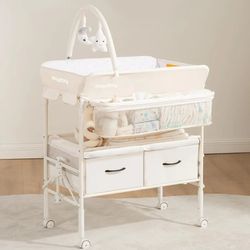 Baby Changing Table with Wheels, Maydolly Portable Foldable Changing Table