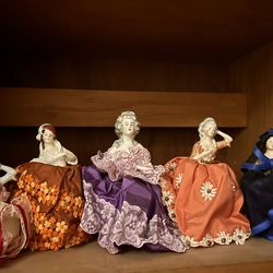 Antique German Porcelain Pin Cushion Dolls