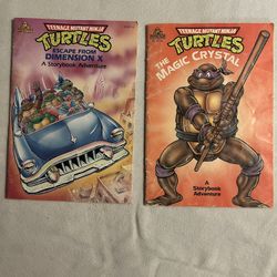 TMNT Teenage Mutant Ninja Turtles A Storybook Adventure Set of 2 - 90s Mirage