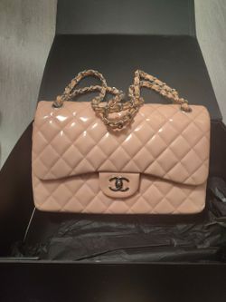 Channel Baby Palm Pink Patent Leather M Medium Size Bag