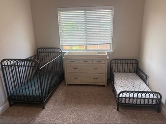 Toddler and matching crib beds